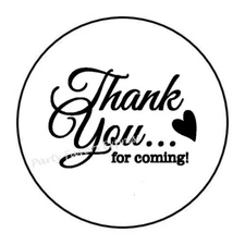 THANK YOU FOR COMING ENVELOPE SEALS LABELS STICKERS PARTY FAVORS