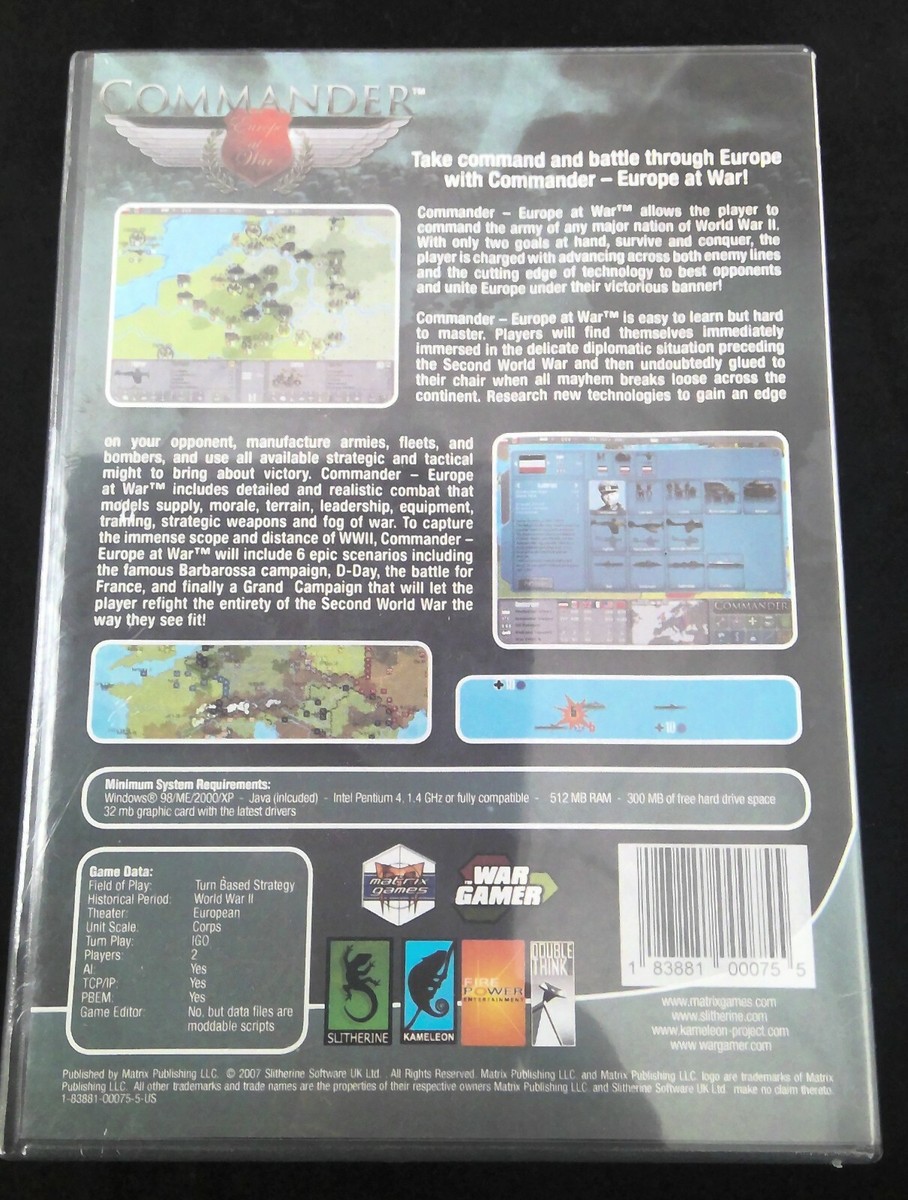 NEW Commander Europe at War PC Game Windows 98/ME/2000/XP | eBay