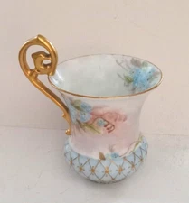 Antique T&V Tressemann Vogt Limoges Tea Cup Forget  Me Not Flowers