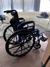 Drive Medical Wheelchair Blue Streak W/ Flip Back Desk Arm  18" Seat  Footrest