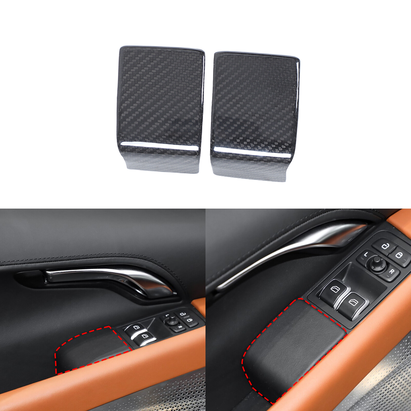 Real Carbon Fiber Window Back Lift Lock Cover Trim For Lotus Emira 2023-25 US