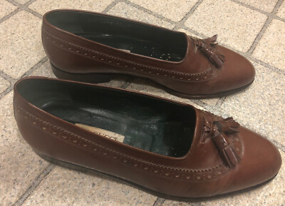 Gucci Mens Vintage Brown British Tan Loafers Tassel Leather  display picture 1