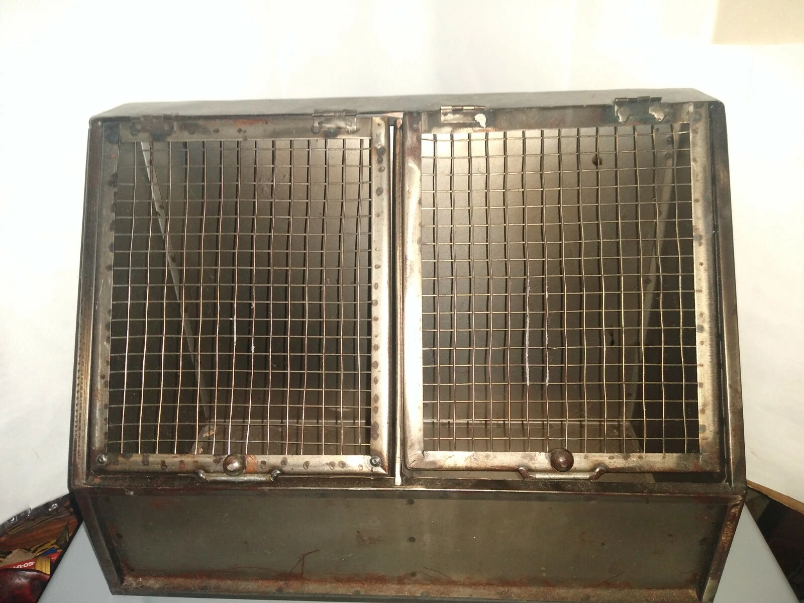 Metal Two Door Cage NOS 14" X 6.25" X 10"