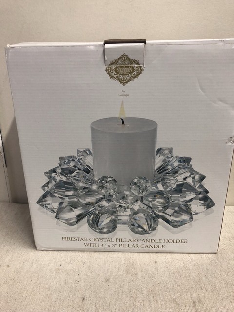 RARE Shannon by Godinger LARGE Crystal STARFIRE Pillar ...