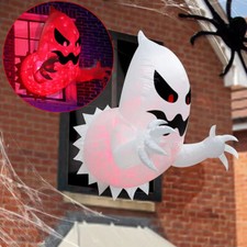 4.5ft Halloween Inflatable Decoration Window Ghost with LED Light for Outdoor