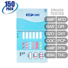 NEW Mintegrity Drug Test 12-Panel Dip Card Urine Home Kit 150-Pack #MI-WDOA-1124
