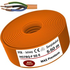 5-50m PUR-Leitung H07BQ-F 5G6 OR Geräteanschlussleitung Baustellenkabel