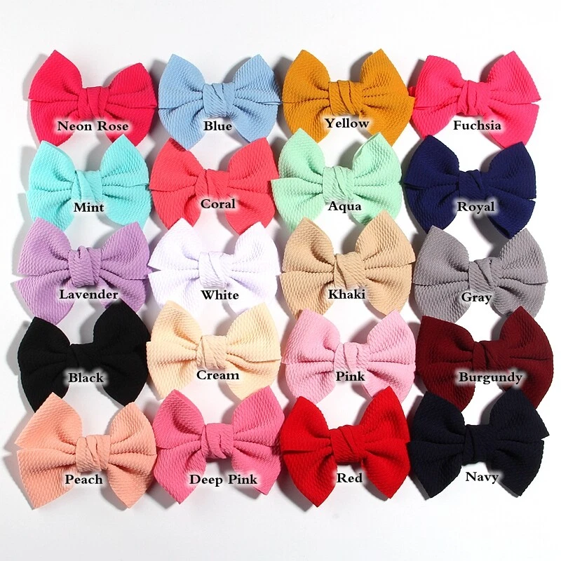 50PCS 11CM 4.3" Big Seersucker Waffle Hair Bows For Hair Accessories Boutique - Image 2 of 4