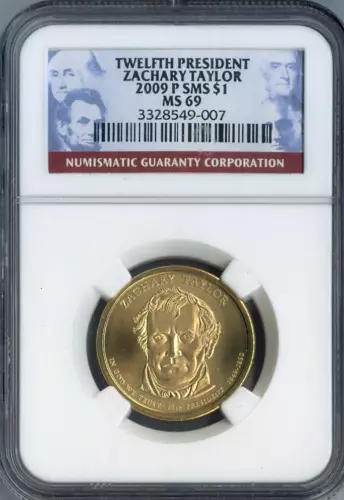 2009 Zachary Taylor Presidential Dollar NGC MS69 SMS Auction