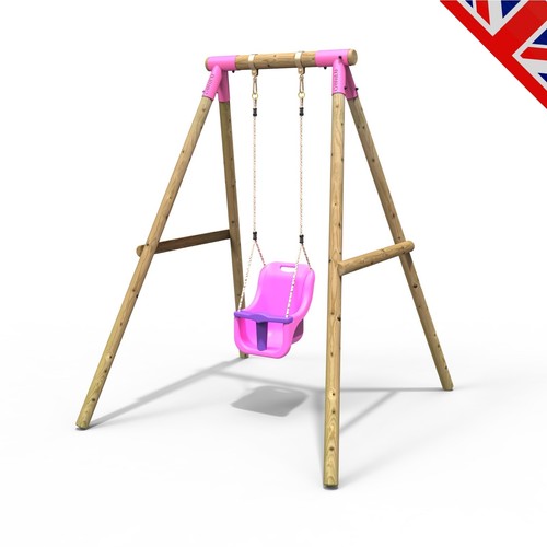 Rebo Kids Wooden Garden Swing Set Childrens Swings Pluto Baby Swing Pink 5060567551167 eBay