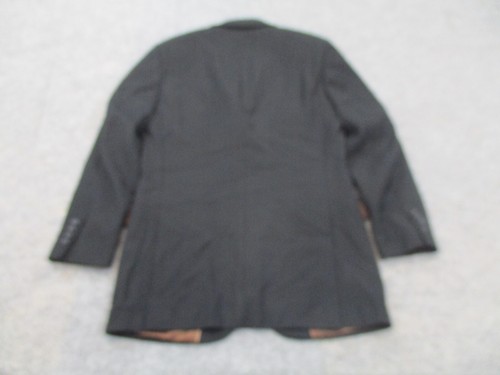 Caravelli Blazer Mens 36 Regular Black Striped 2 Button Wool Jacket Coat - Picture 5 of 9