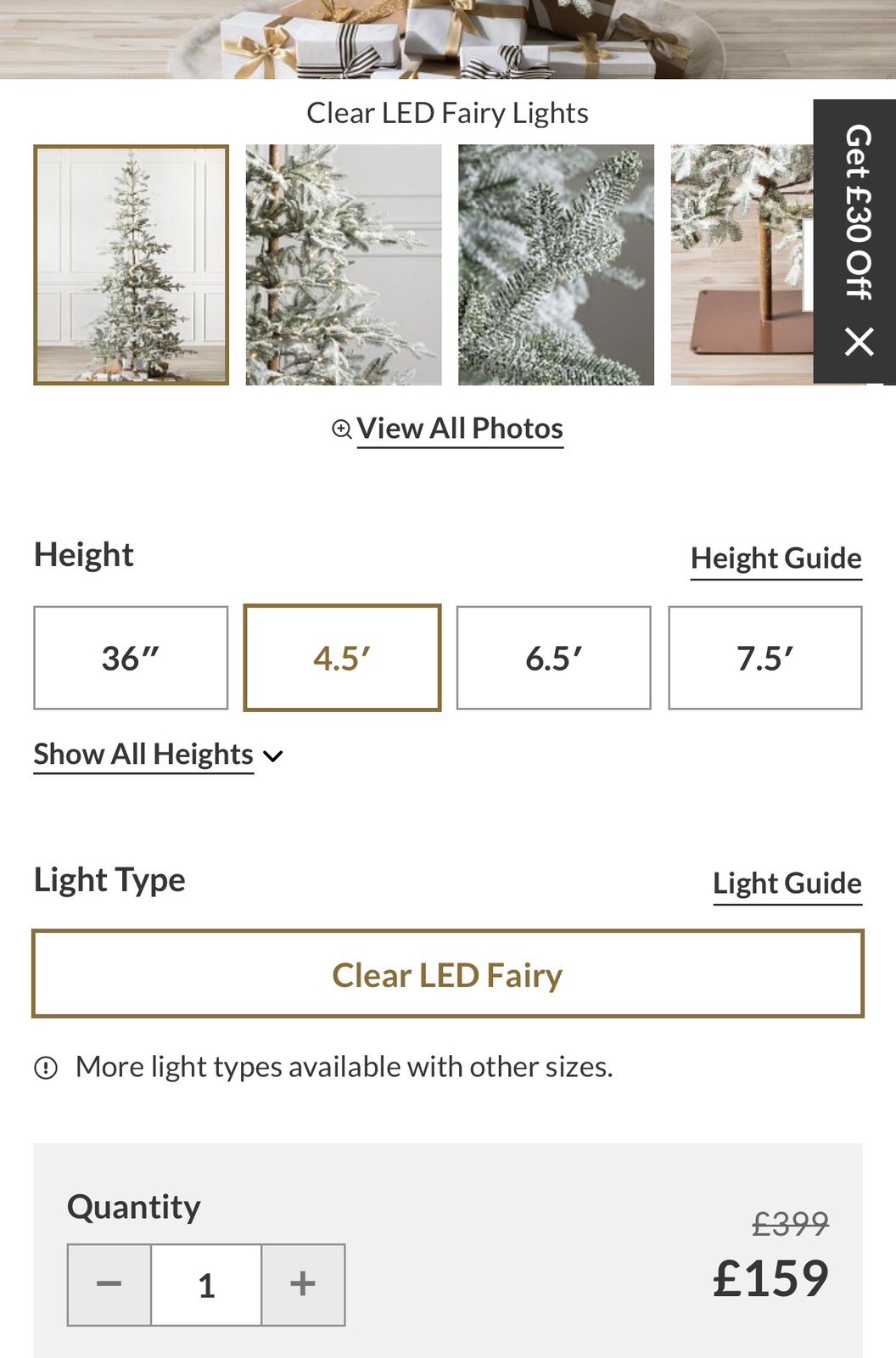 BALSAM HILL 4’5” FROSTED ALPINE FIR WITH LED LIGHTS ONLY 1 MONTH OLD COST £399!! eBay