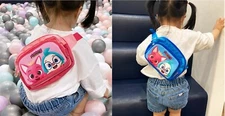 Pinkfong Wonder Star Detective Hogi Two Pocket Hip Sack Bag Pouch Pink Blue Kids