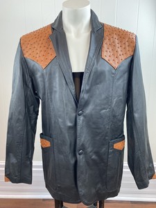 western leather blazer