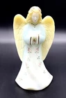Vintage FENTON 8" Angel Figurine Satin Glass Floral Signed S. Miller
