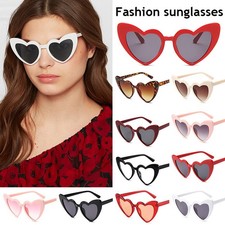 Heart Shape Cat Eye Sunglasses Heart Retro Vintage Women Fashion Shades Eyewear  