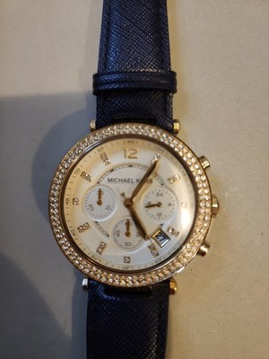 MICHAEL KORS PARKER CHRONOGRAPH BLUE LEATHER WATCH MK2280 | eBay