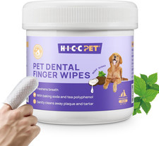 HICC Pet Teeth Cleaning Wipes for Dogs  Cats, Vet-Recommended Remove Bad Breath