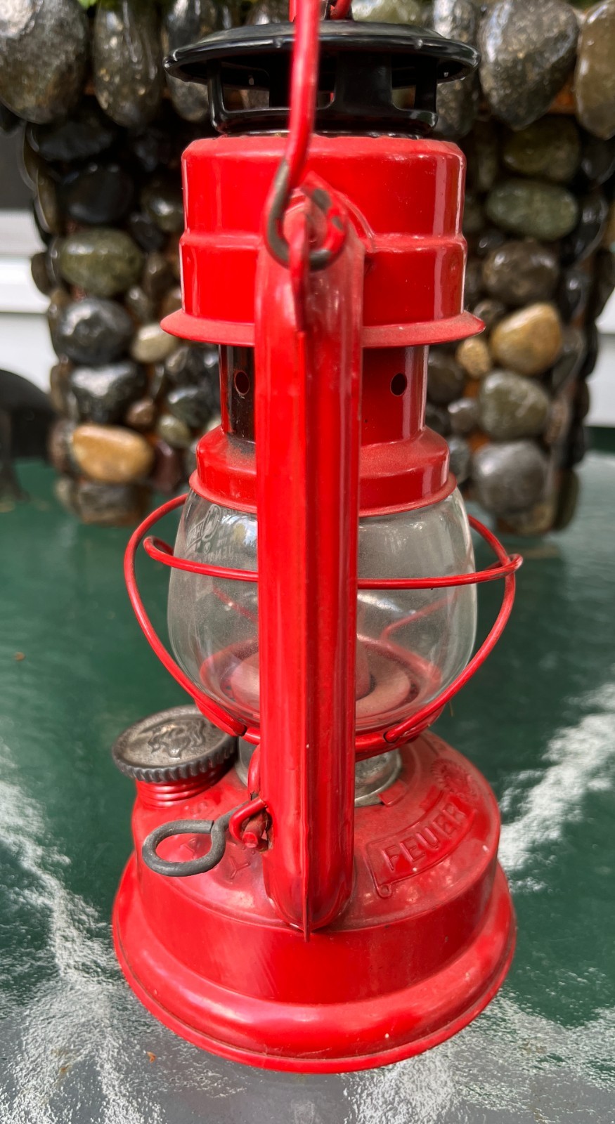 Red FeuerHand Sturmfest Lantern 175 W. Germany Super Baby Jena Glass 1175 1176