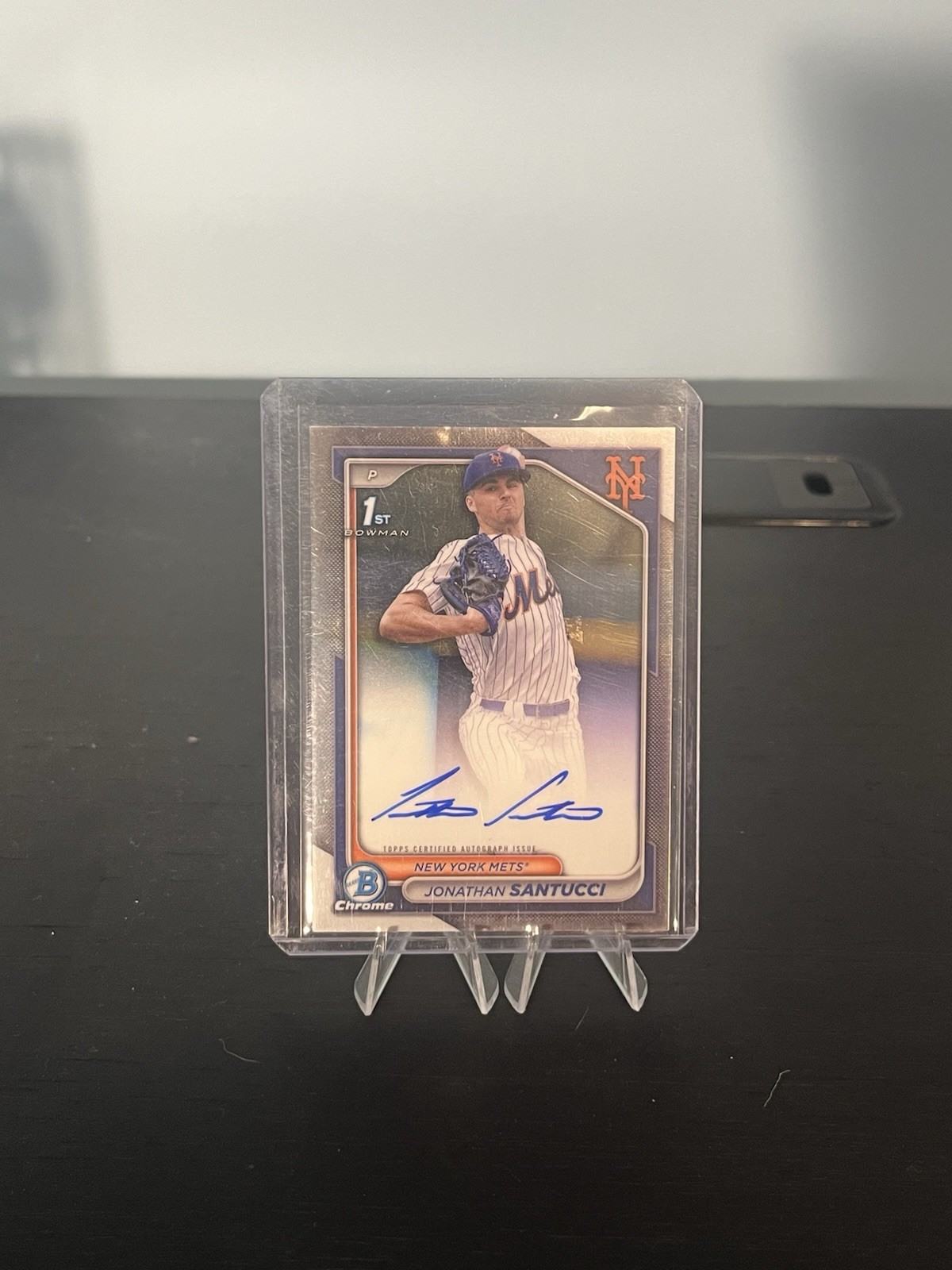 Jonathan Santucci 2024 Bowman Draft Chrome 1st Auto #CPA-JS Mets