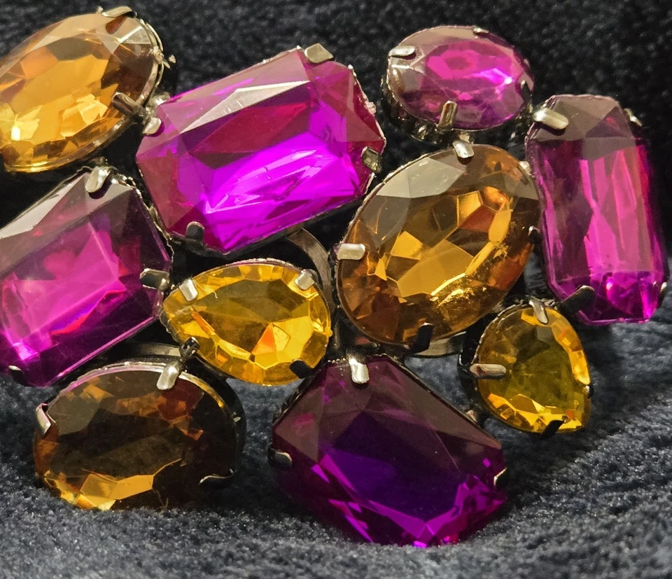 PULSERA GAUDY ROSA AMARILLO ESTRÁS BLING AÑOS 80 CRUCERO VACACIONES DISCOTECA BAILE Foto 4 de 4