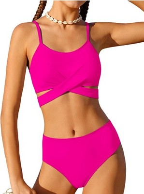 Girls Swimsuits Bikini Set Two Piece Bathing Suit Criss Cross Girls' Swim 11-12y