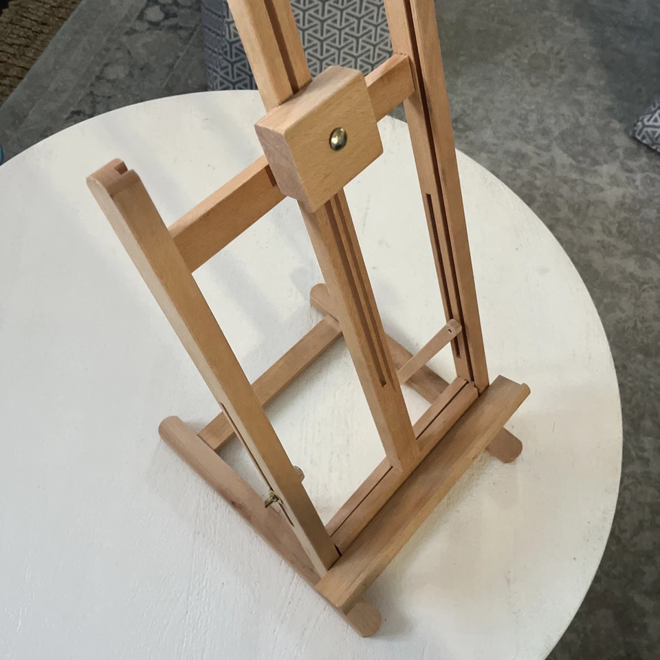 2 Beechwood Artist Tilting Table Easels, W&N + 1 Unbranded max Height 83 + 75 cm - Image 3 of 3