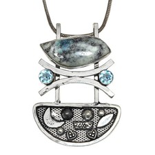 Jasper Gemstone Jewelry Necklace  Handmade  Ethnic Macrame Thread