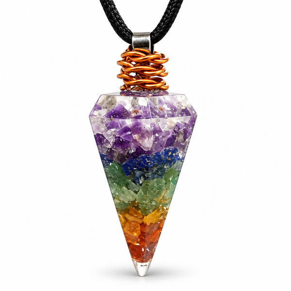 7 Chakra Orgon Generator Halskette AnhäNger Schutz Kupfer Spule Schmuck-image