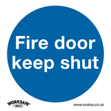 Image of Sealey Mandatory Safety Sign Fire Door Keep Shut Rigid Plastic 80 x 80mm SS1P1