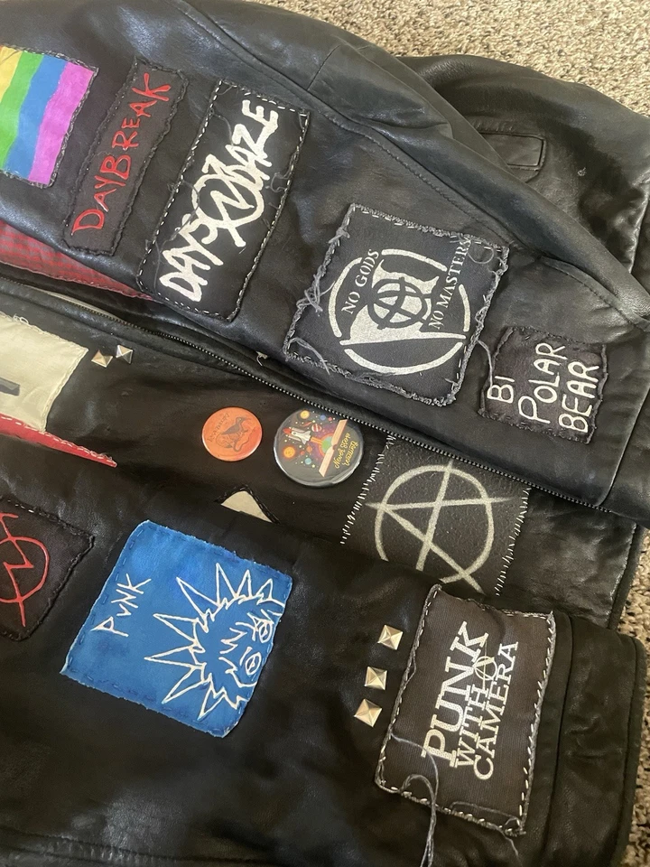 Chaqueta de cuero punk XL Foto 4 de 4