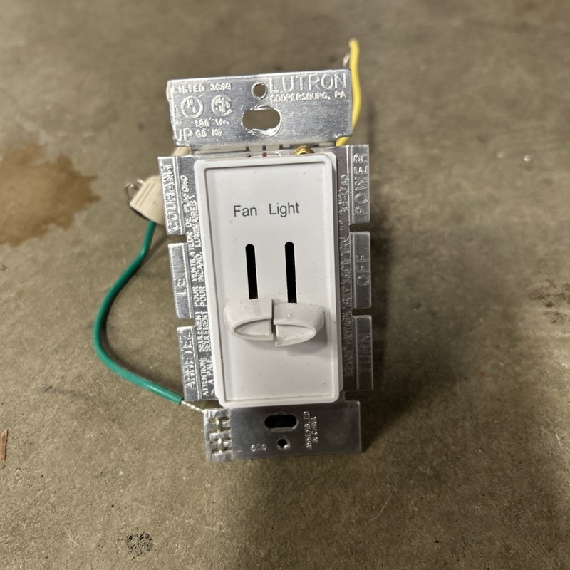 Lutron Fan Control/Dimmer 120V 60 Hz 406-1126/S2-LFSQ