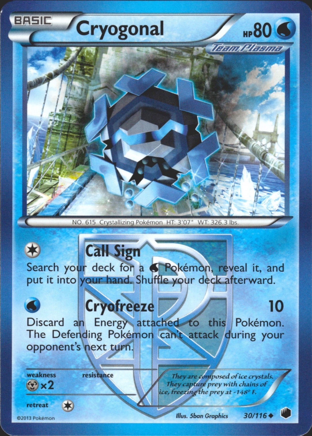 Cryogonal (Team Plasma) 30/116 Plasma Freeze Lightly Played Pokémon Card