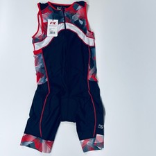 SLS3 Men's FX Triathlon Race Suit Large Black/Red Geo SFX120-BRG-L