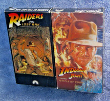 Indiana Jones VHS Lot 2 Raiders Lost Ark Temple Doom Preowned