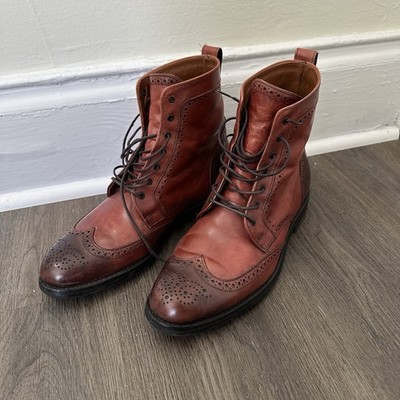 Allen Edmonds Dalton Wingtip Leather Boots Oxblood Size 9E  display picture 3