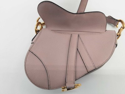 Christian Dior Saddle Blush Pink Grained Leather Handbag