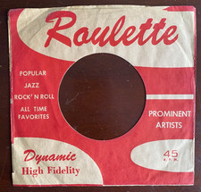 Vintage Roulette Records 45 rpm Company Sleeve
