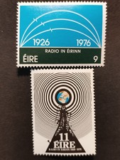 Ireland- Radio Tower and Waves (Irish Broadcasting 50th Anniv) 1976 MNH Sc#406-7