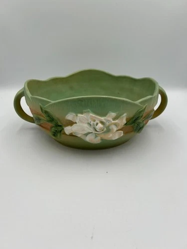Roseville Gardenia Green Console Dish #627-8