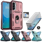 For Samsung Galaxy A17 Case Magnetic Rugged Stand Cover / 4pcs Screen Protector