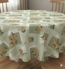 Wipe Clean Tablecloth Round Circle PVC Vinyl Oilcloth Table Cover Protector
