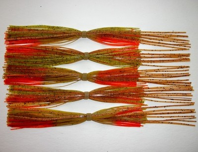 5 SPINNERBAIT SKIRTS  for 1/2 oz. thru 1 oz. PUMPKIN BROWN & ORANGE