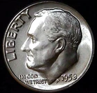 1958-P 10C Roosevelt Dime BU 90% Silver 26owt0223-1