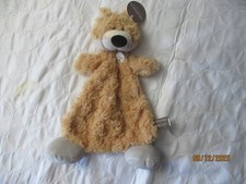 Demdaco Tan Bear Flat Lovey Security Blanket Rattle 14" NEW