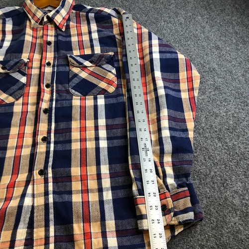 Five Brothers Tallman Flannel Shirt XL Blue Red Plaid Made USA Button Vintage - Picture 5 of 9