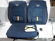 CHANRST Universal Fit Car Seat Covers Full Set Breathable Durable Navy Blue