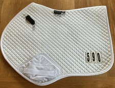 SHIRES PERFORMANCE WHITE NUMBERED JUMP SADDLECLOTH - SIZE 17-18?- USED ONLY ONCE