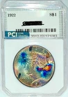 1922 Gem BU +++ Peace  Dollar  Neon Rainbow Toned Stunning Coin
