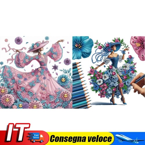 5D DIY Partial Special Shaped Drill Diamond Painting Elegant Lady Kit ...